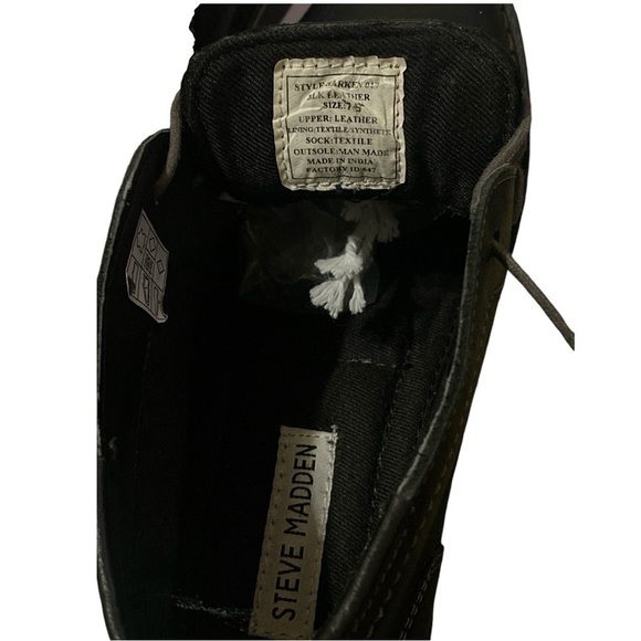 STEVE MADDEN Leather Harken Chukka Boot Mens Size 7.5 Black Business Cas… - Picture 4 of 11